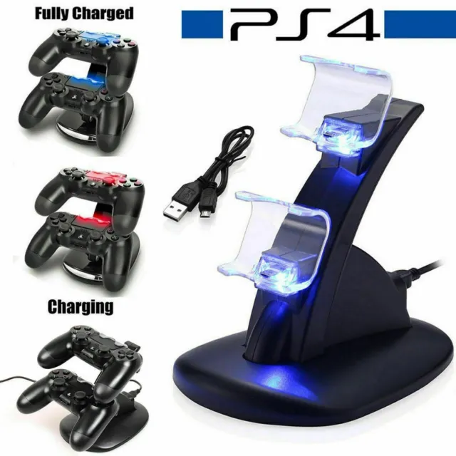 Base de carga para controlador PS4, accesorio de estación de carga doble USB EE. UU.