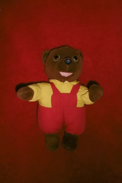 Doudou Peluche  PETIT OURS BRUN NOUNOURS AJENA SALOPETTE ROUGE