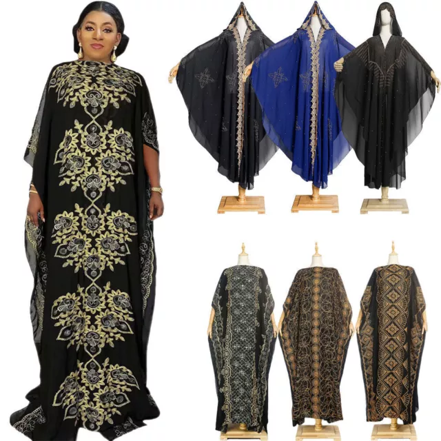 Ramadan Abaya African Dress Dashiki Muslim Women Kaftan Moroccan Gown Robe Dress