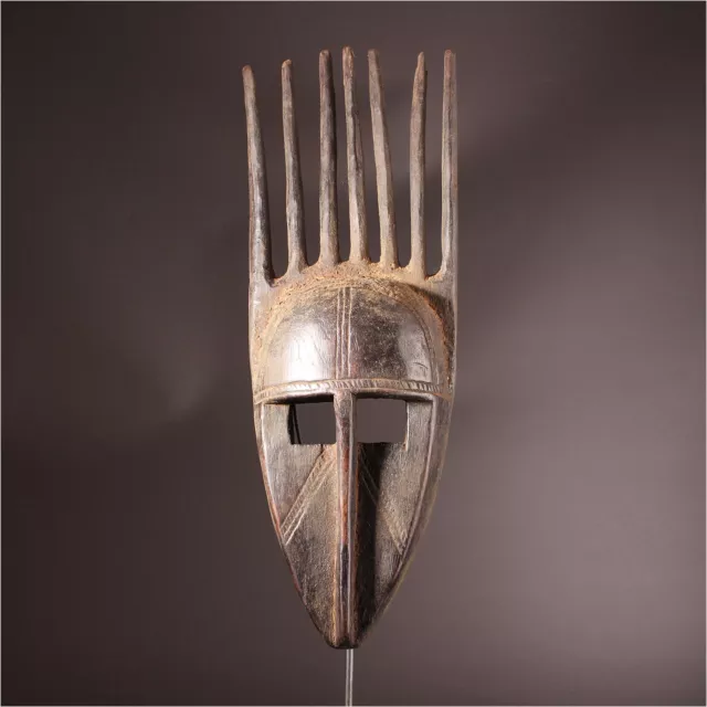 13153 Bamana Ntomo Mask Segou Mali With Metal Stand