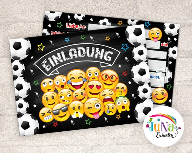 12 Fußball-Einladungskarten Mit Umschlägen Für Kindergeburtstag – Motiv Fußball-Party, In Deutschland Gedruckt