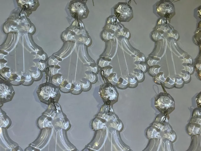 12 Pendalogues French Cut Chandelier Crystal Parts