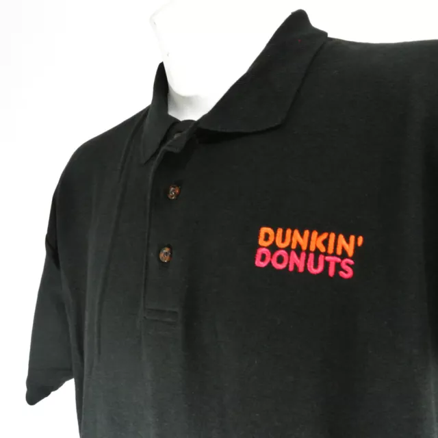DUNKIN' DONUTS Employee Uniform Polo Shirt Black Size XL NEW