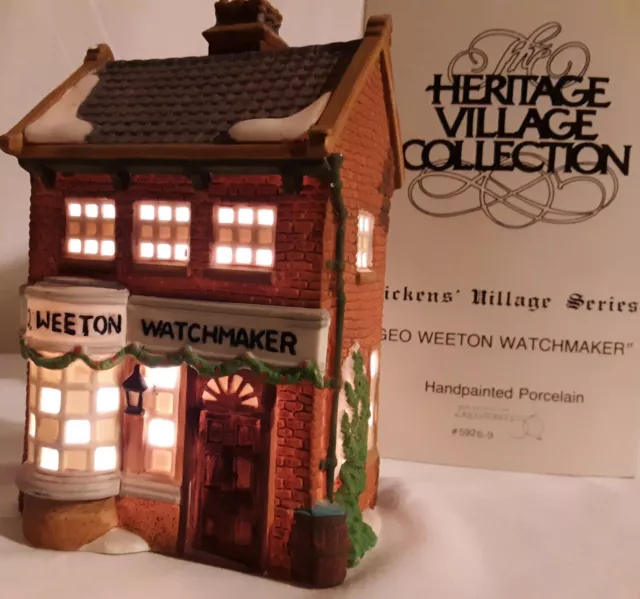 Dept 56 Geo Weeton Watchmaker 59269 retired original Dickens Village shop