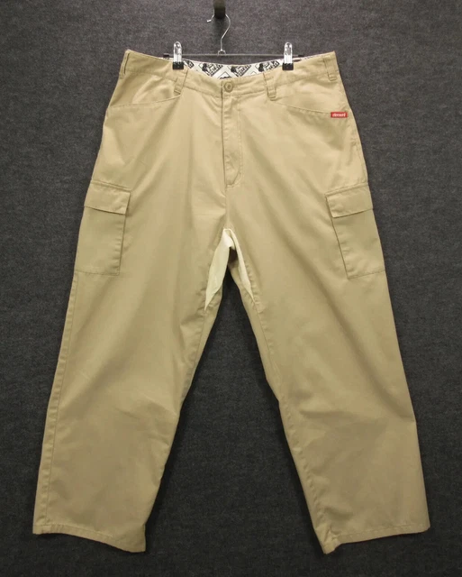 Element Pants Mens 36X29 Khaki Burleys Cargo Skateboarding Chino Wide Leg