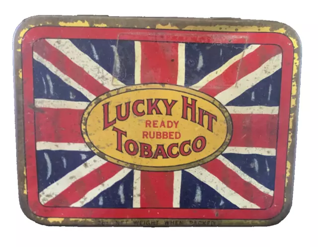 Antique Lucky Hit Tobacco Tin, British Australiasian Tobacco Company 1910 - 1930