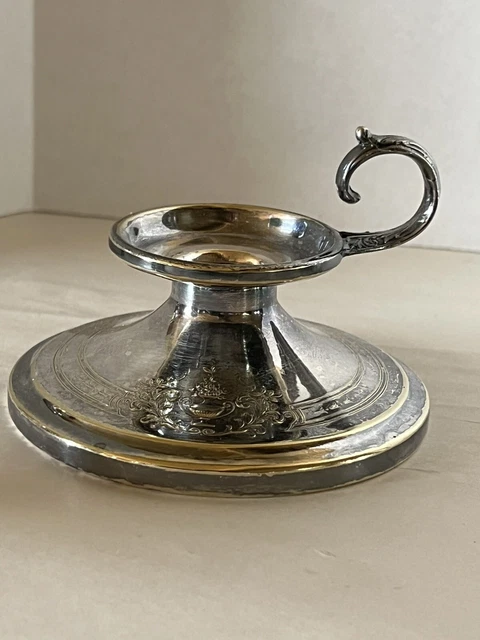 Evans Silver Plate Finger Candlestick Flower Urn Design