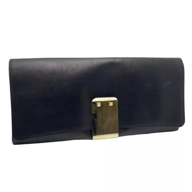 Valentino Garavani Leather Clutch Bag Black Party Bag