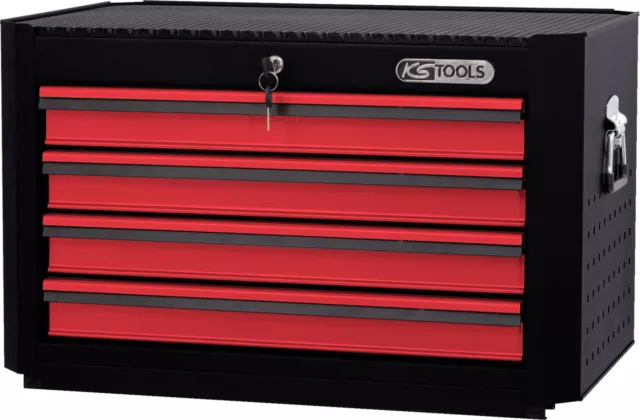 KS TOOLS MASTERline Werkstattwagenaufsatz, mit 4 Schubladen schwarz/rot (876.001