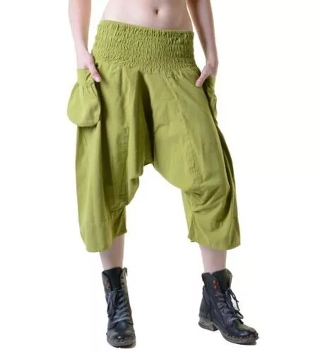 GOA TROUSERS 3/4 Sarouel Pants Baggy IN Harem Style Short Ladies Knee Length  $42.47 - PicClick