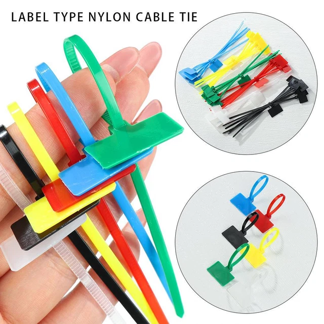 Easy Mark 4*150mm Plastic loop Tag Labels Ties markers Nylon Cable Ties