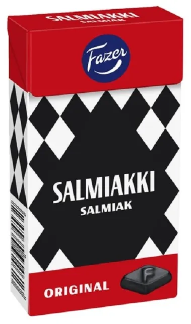 Fazer Salmiakki 40g, 40-Pack - Finnish Salty Licorice Pastilles