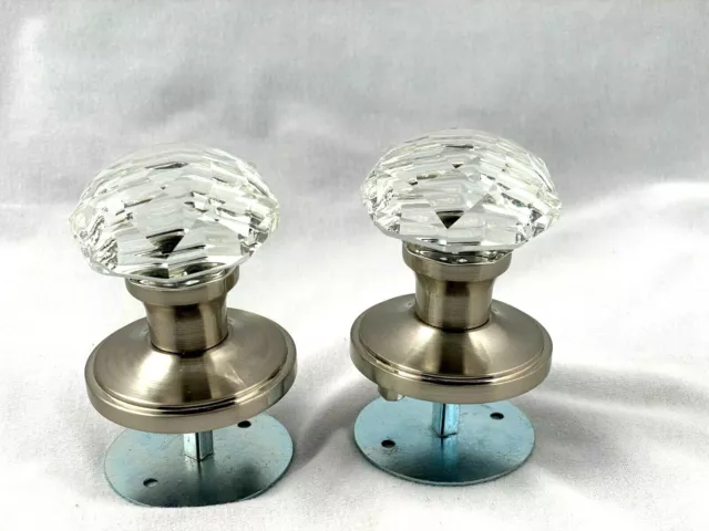 Diamond Crystal Dummy Doorknob Set of 2 One-Sided Brushed Nickel