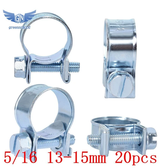 20 Piece 5/16"（13mm-15mm Fuel Injection Gas Line Hose Clamps Auto Fuel Clamps US
