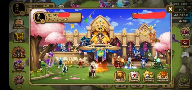 Compte Summoners War Europe mid game, 1 NAT5 L&D 60 NAT5 128 6* 3500 Cristaux