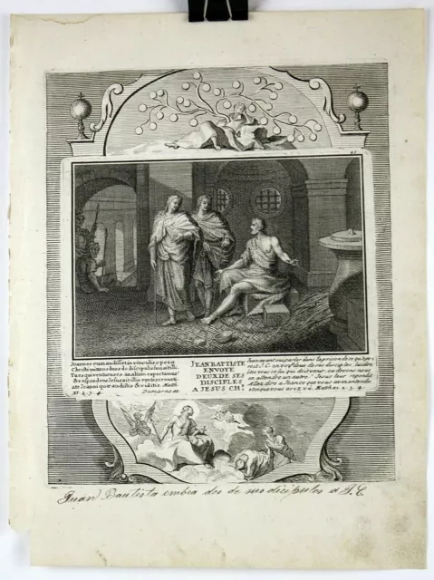 Original 1730 Copper Engraved/Etched Print from Demarne's Bible 9x12 Plate #45
