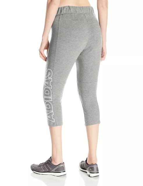 Pantalon Femme Adidas Performance Marque 7/8 Gris Taille M Neuf 2