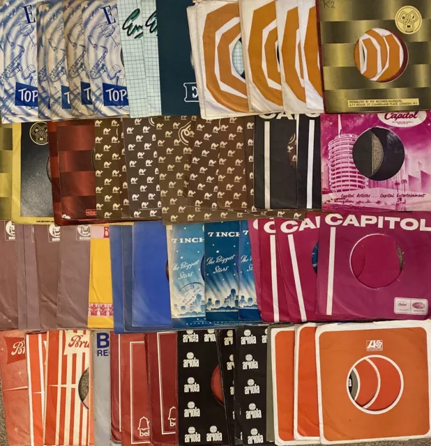 Jot Lot x 84 - 7" Assorted Original Company Sleeves Lables A to E - G to VG