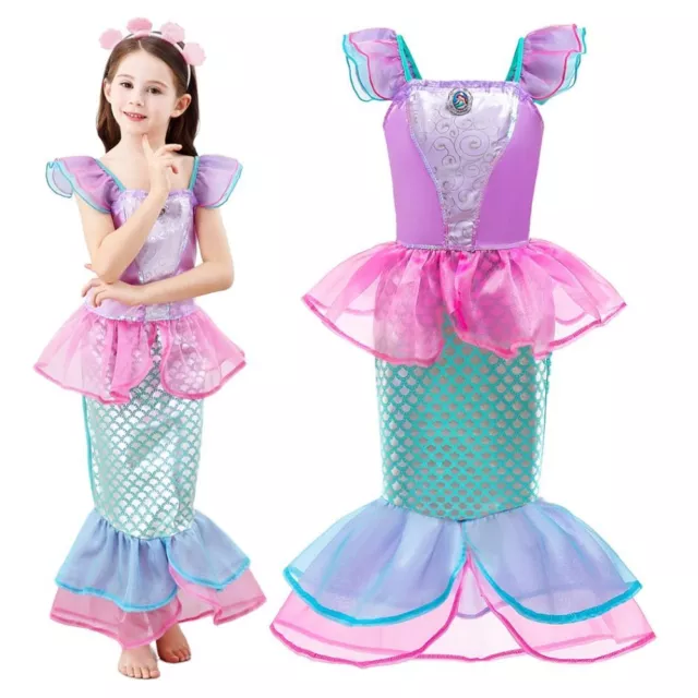 Beautiful Little Mermaid Costume Girl Cosplay Dress Cute Mermaid Dress  Kids