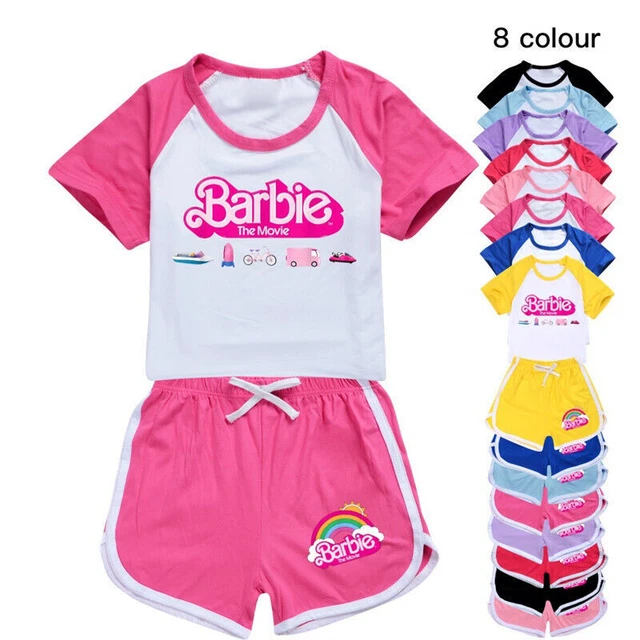 Set nuovi pantaloncini per ragazze Barbie PJ'S loungewear tuta bambini regalo di compleanno