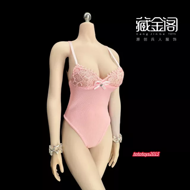 1:6 Pink Bikini Bodysuit Swimsuit Jumpsuit For 12" Female PH TBL JO Figure Body