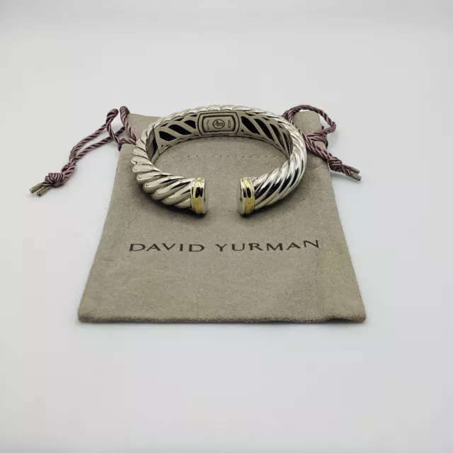 David Yurman Sculpted Cable Cuff Bracelet in Sterling Silver and 18K Yellow Gold