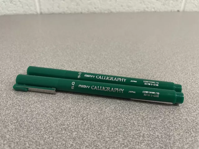 MARVY The Calligraphy Pen 5.0 GREEN Pack Of 2