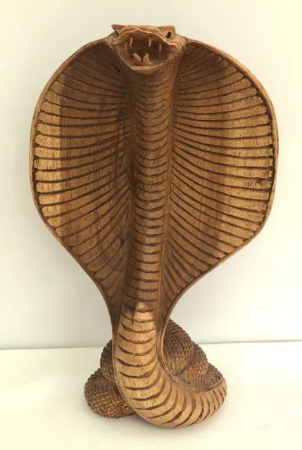 Carved Wooden Python Snake 22cm High