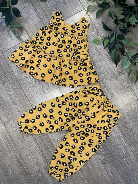 NEXT girl leopard co ord sumemr top trouser set 18-24