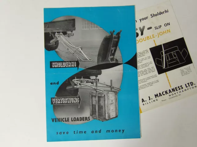 1960s Sholderhi and Vertiswing Vehicle Loader Leaflets