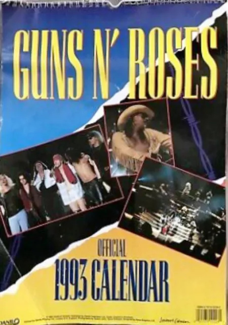 GUNS N ROSES 1993/2021 calendar. Dates match 2021 official, Axl Rose  rock music