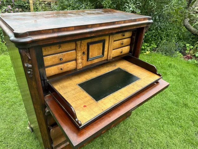 Antique Georgian Mahogany Bureau Secretaire  Desk Drawers. 2