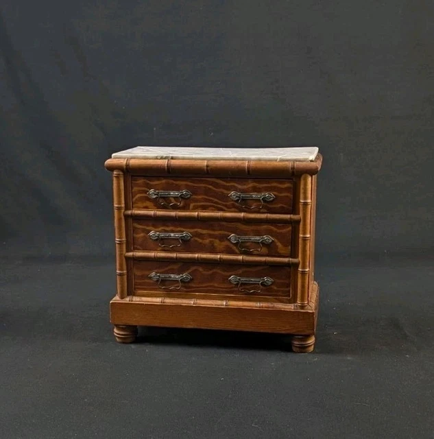 Table de toilette ancienne dessus marbre avec miroir