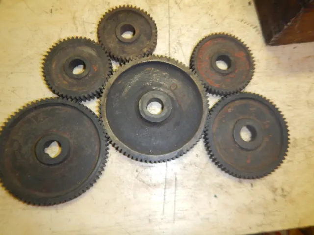 Vintage Stack Of Lathe Change Gears Machinist Tooling 80 72 64 48 46 52