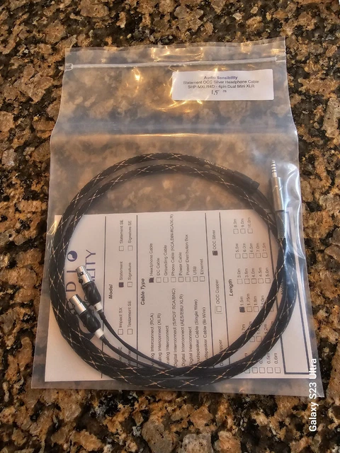 Audeze Pure Silver AudioSensibility  statement 4.4mm balanced cable furutech con