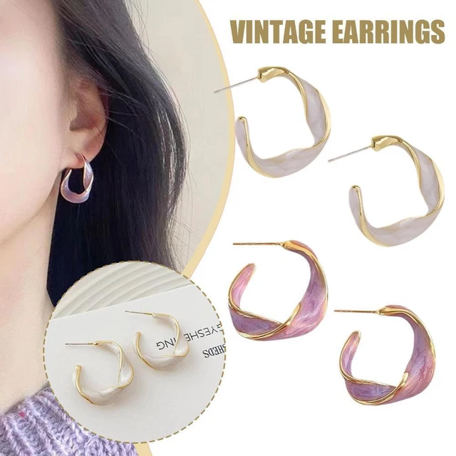Pearlescent Purple Earring Wind Chime Purple Earrings Women's Earring*1 P4H0