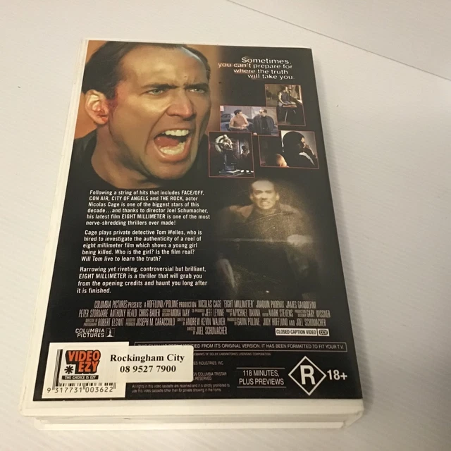 8 MM EIGHT Millimeter VHS Movie Video Cassette Tape $6.73 - PicClick AU