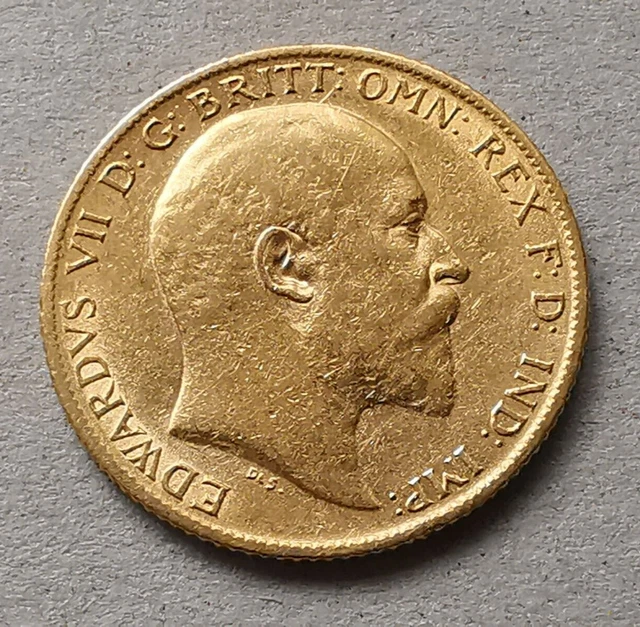 1906 22ct Gold Half Sovereign Edward Vll