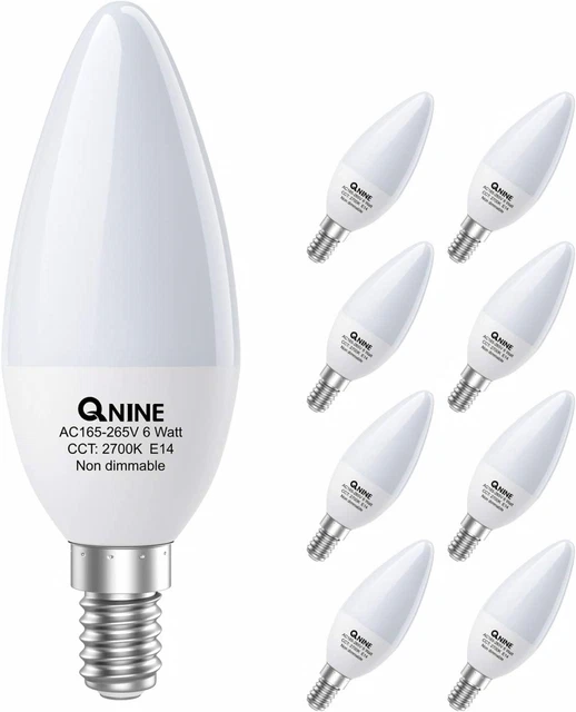 QNINE 8-Pack Warm White E14 LED Light 8 Count (Pack of 1), 2700k