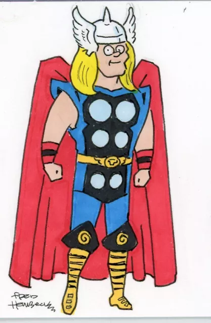 Fred Hembeck Sketch Card: Thor, Avengers (Marvel)