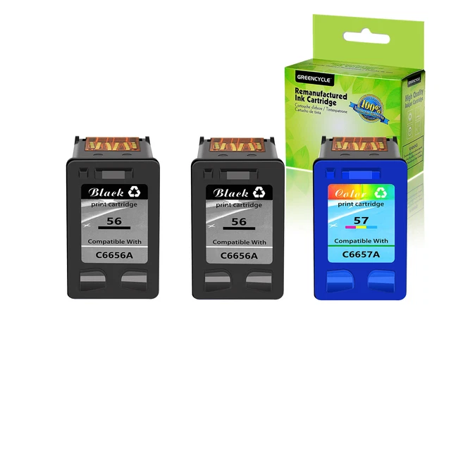 3PK For HP PSC 1110 1210 1310 2115 2510 2550 Ink Cartridge 56 57 C6656AN C6657AN