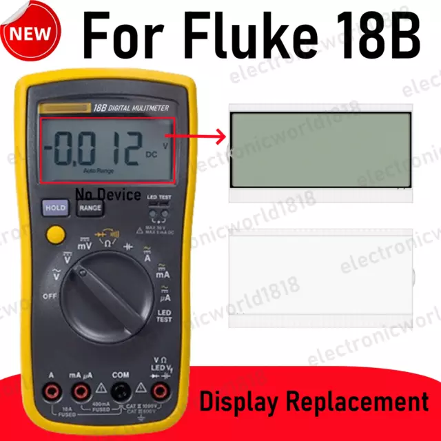 For Fluke 18B MAX CATIII 600V multimetro digitale display LCD parti schermo NUOVO