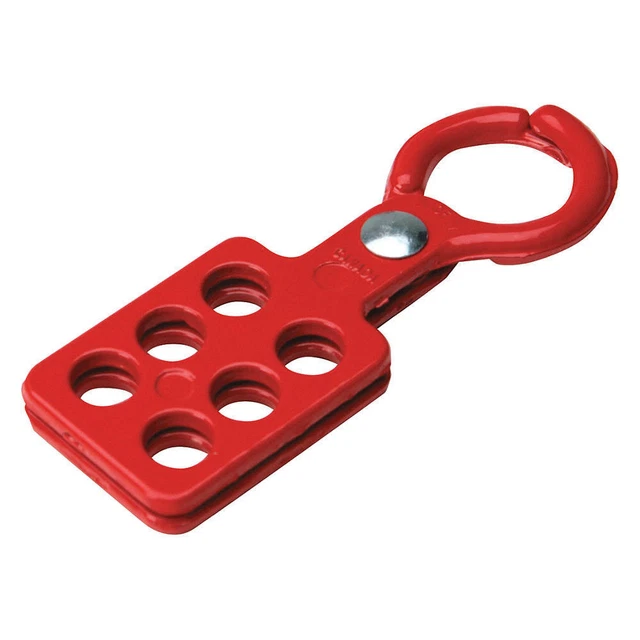 BRADY 105720 Lockout Hasp,Standard,6 Lock,Red