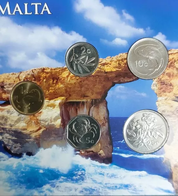 Malta - maltesischer KMS  1 - 25 Cent vor Euro-Einführung im Blister unzirkulier