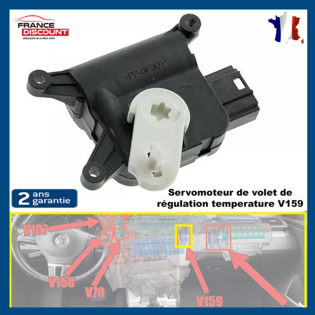 Servomoteur de Volet Température V159 prévu pour VW GOLF V VI 1K1907511A