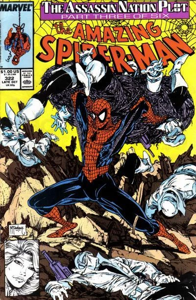 AMAZING SPIDER-MAN #322 VF, McFarlane, Direct, Marvel Comics 1989 Stock Image