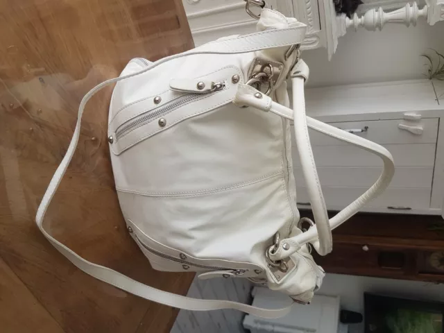 sac à main femme en cuir véritable blanc