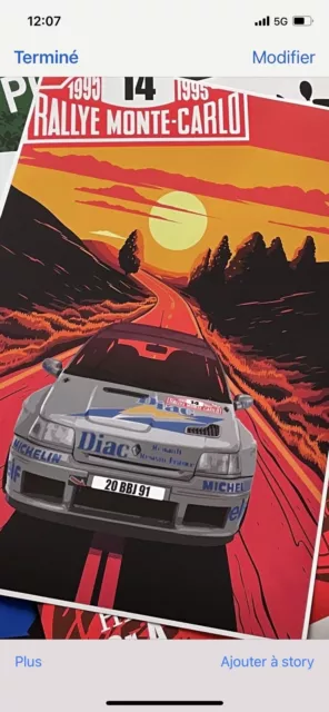 Affiche A3 Poster déco Renault Clio Williams Maxi Gr.A Diac 1995 Jean Ragnotti