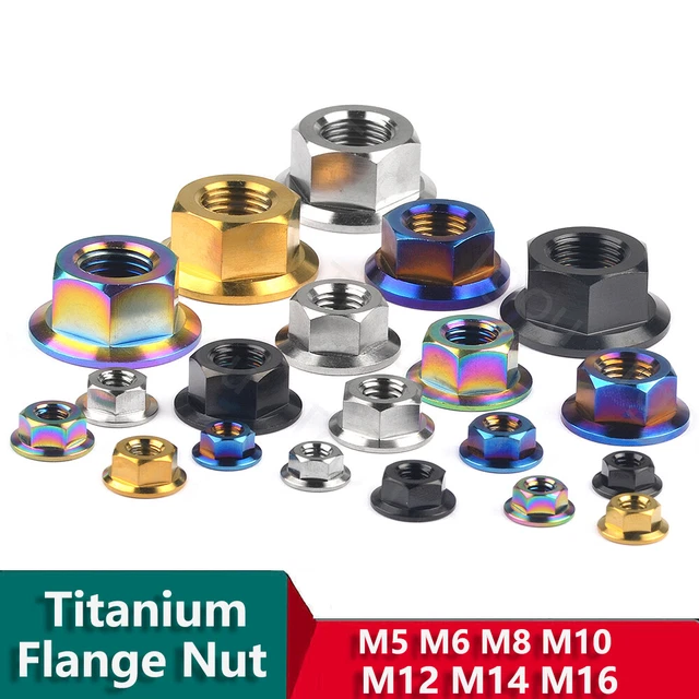 TITANIUM FLANGED HEX Nuts Fine Thread Hexagon M5 M6 M8 M10 M12 M14 M16