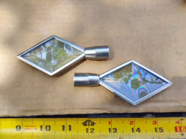 23Jj55 Pair Of Diamond Crystal Style Curtain Rod Finials, 1/2" Nf Threads +/-